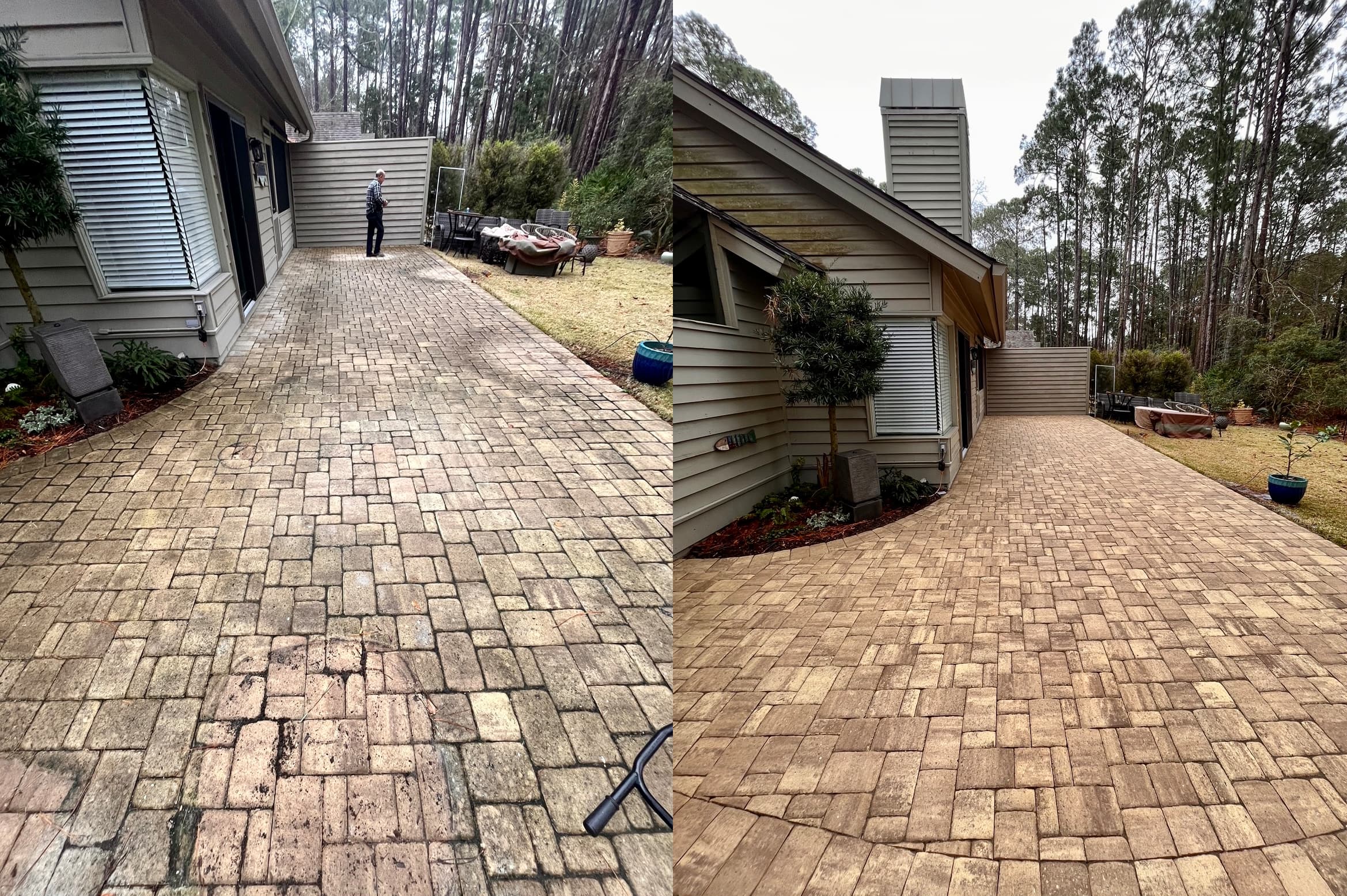 Paver sealing before after